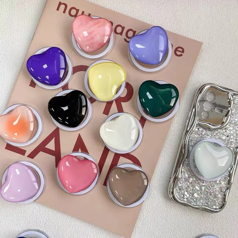 

For Magsafe Holder 3D Heart Crystal Glass Magnetic Phone Grip Talk For iPhone 17 16 15 14 13 12 Griptok Stand Support Bracket