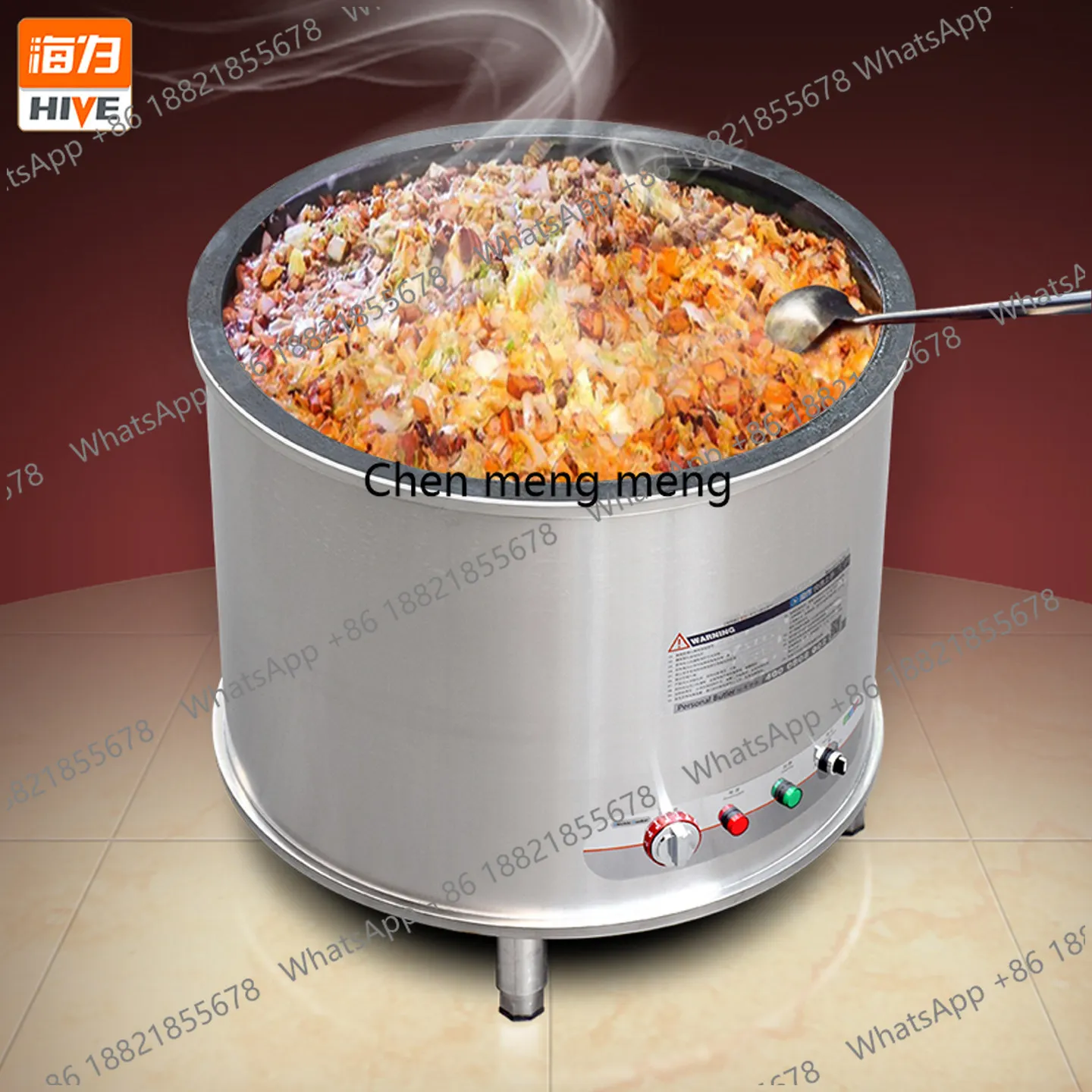 

Commercial construction site canteen Large electric wok stove Braised meat beef and sheep soup large pot Stainless steel