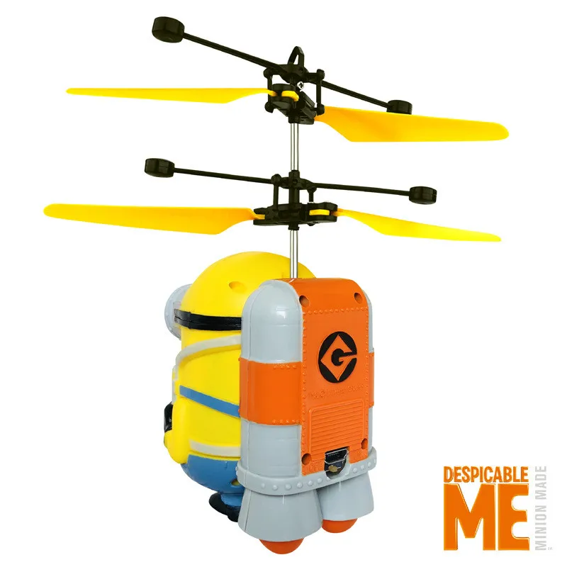 Minions Aircraft Cartoon Models Toy Figures Suspension Charging Peripheral Products Collision Resistant and Impact Resistant Toy