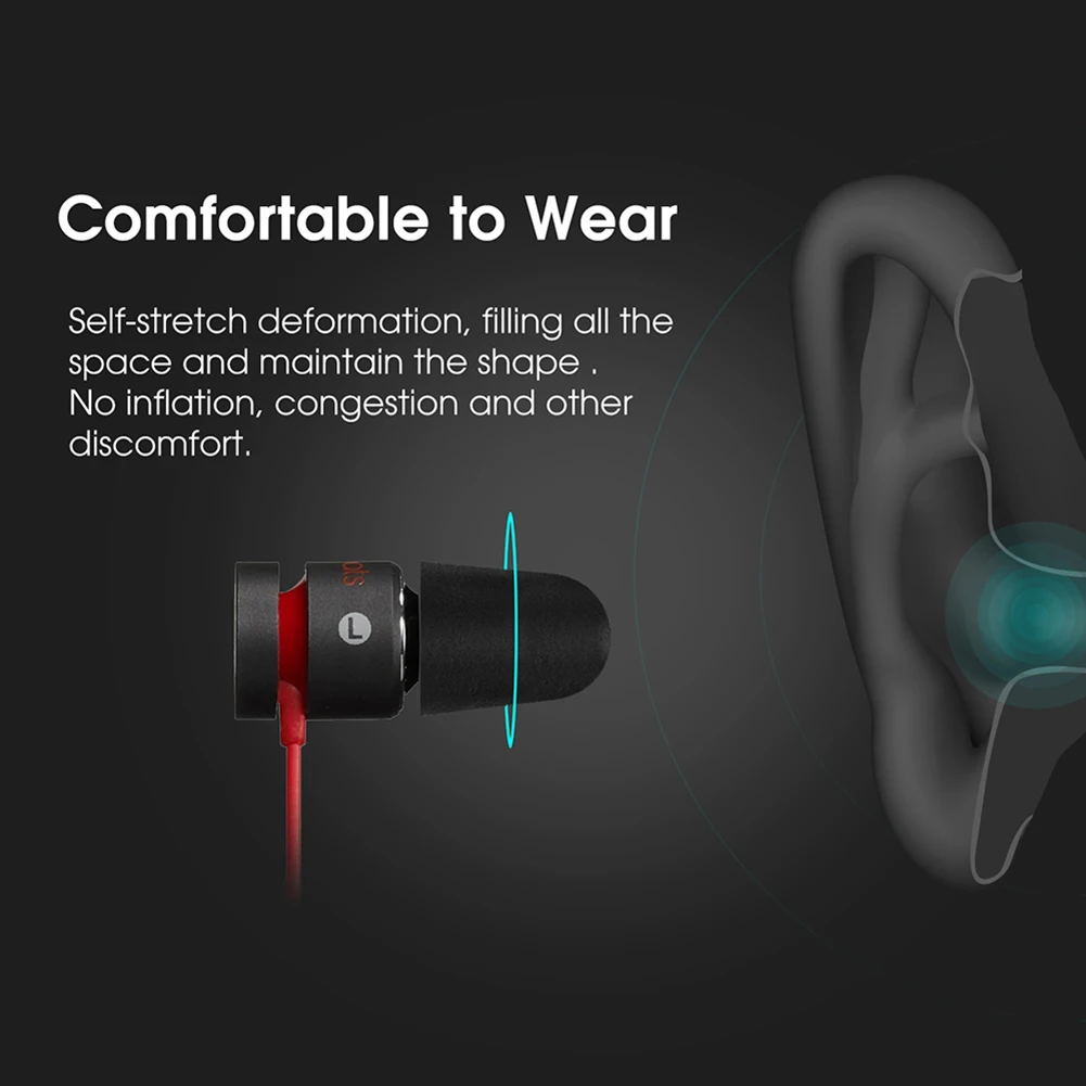 Enhanced Music Experience Ear Cushion Replacement Memory Foam Ear Tips Compact Lightweight Ear Buds Pads Cushion for Earphone