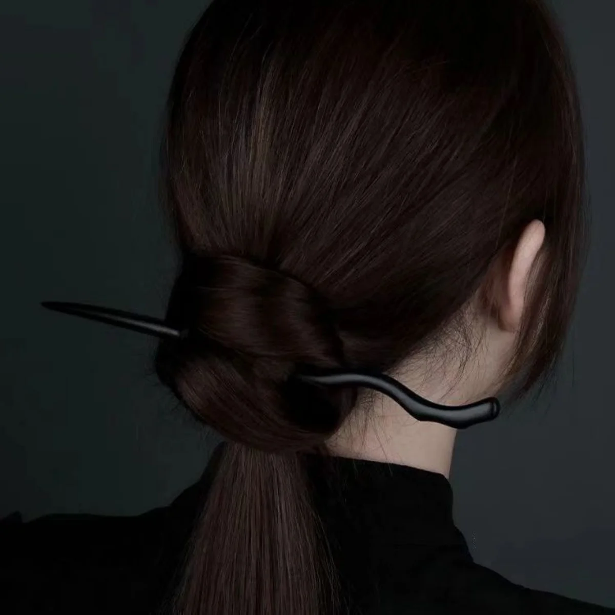 Simple Wooden Hairpin For Women Elegant Black Sandalwood Hair Stick Girls Daily Life Hair Accessories Hanfu Updo Hair Pin 1pc image 3