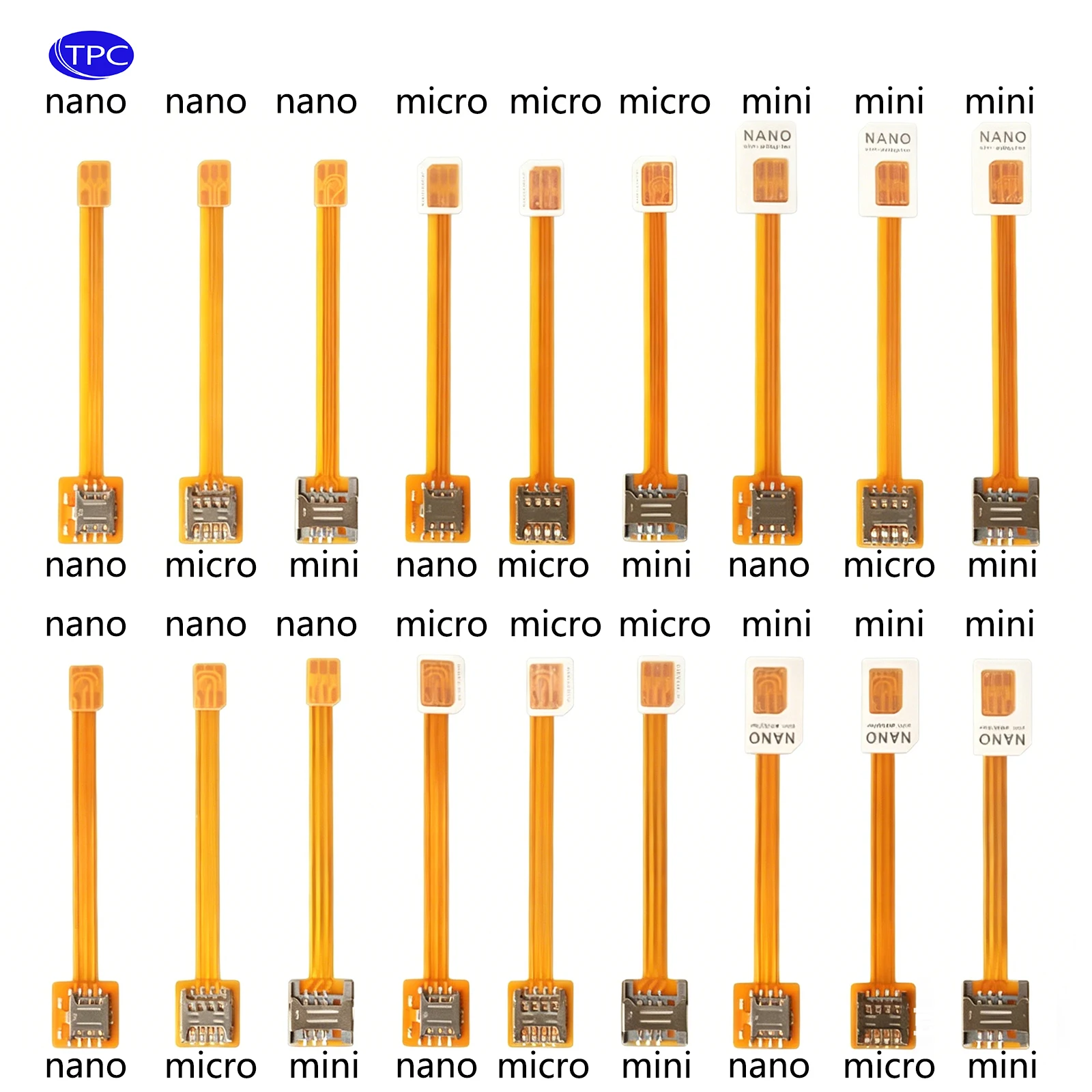 Nano 4FF Sim Card Converter FPC Extension Cable to Nano 4FF Micro 3FF Standard 2FF Sim Usim Card Adapter Conversion Line