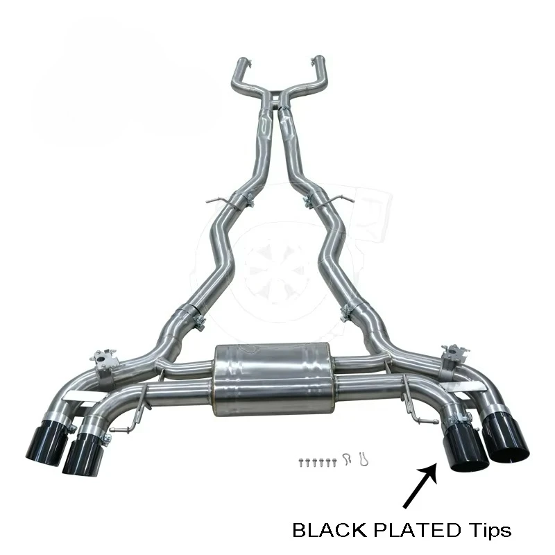 

For BMW M5 F90 S63 4.4T Valvetronic Muffler Catback Exhaust System with Black Tips