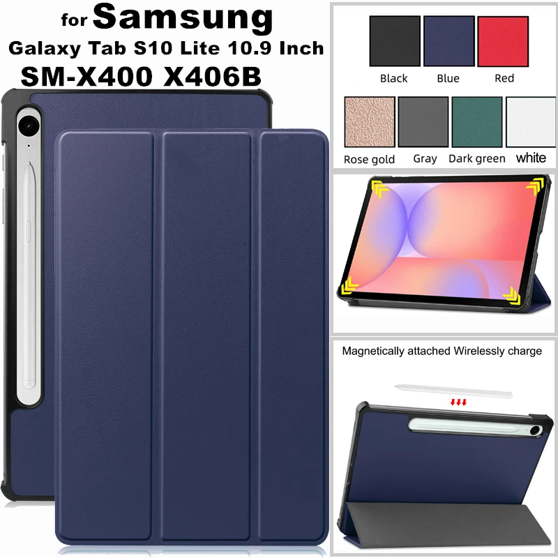 for Samsung Galaxy Tab S10 Lite 10.9 Inch SM-X400 X406B Tablet Cover PU Leather Case with Auto Wake Function Stand Flip Case