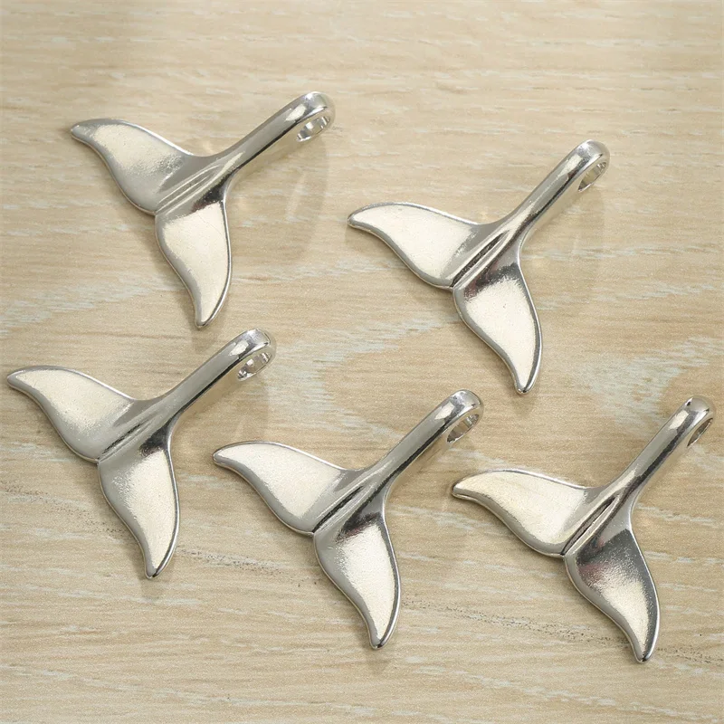 10pcs/lot 33*30mm Alloy Whale Tail Charms Pendant DIY Handmade Bracelet Necklace for Jewelry Making Accessories