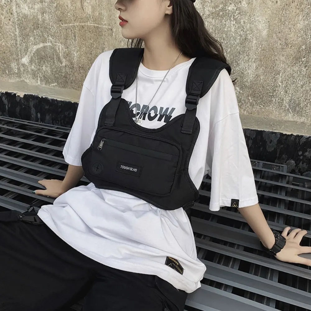 حقيبة تلاعب الصدر للصيد في الهواء الطلق، حقيبة صدر عصرية متعددة الوظائف، حقيبة سترة تكتيكات خارجية، حقيبة جري رياضية ذات سعة كبيرة #6