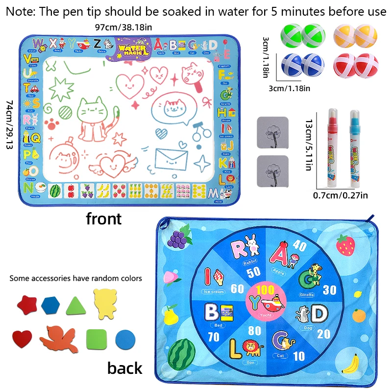 แผ่นระบายสีน้ำสำหรับเด็กแบบนำกลับมาใช้ใหม่ พกพาสะดวก ไม่เลอะเทอะ ของเล่นสร้างสรรค์ เหมาะเป็นของขวัญวันเกิดสำหรับเด็กในวันคริสต์มาส