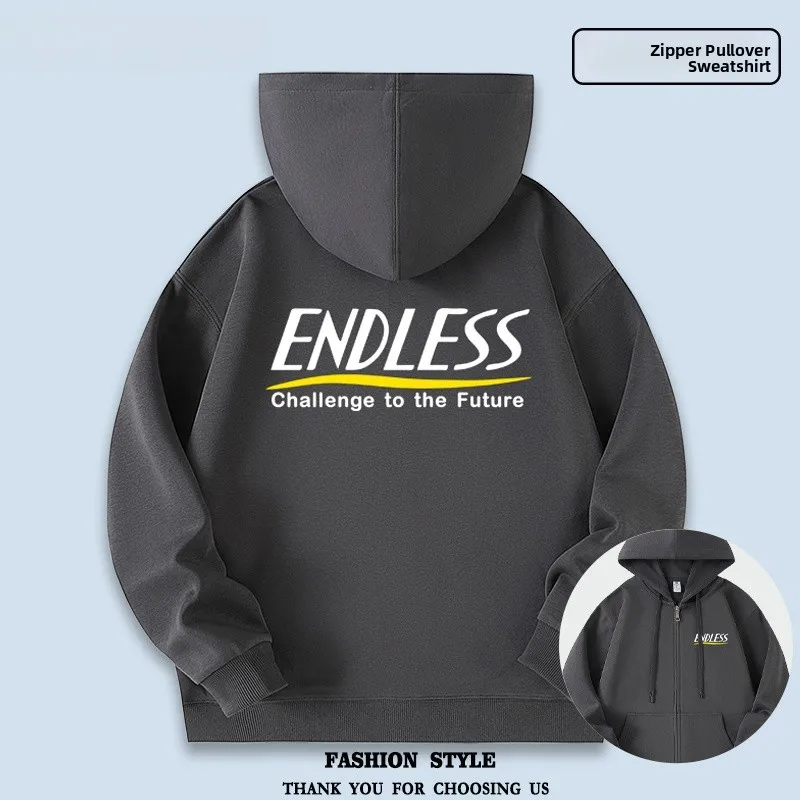 

Худи Endl Forged Caliper Zip с длинными рукавами, в стиле автомобильной культуры, осенняя коллекция, из смесового полиэстера и хлопка