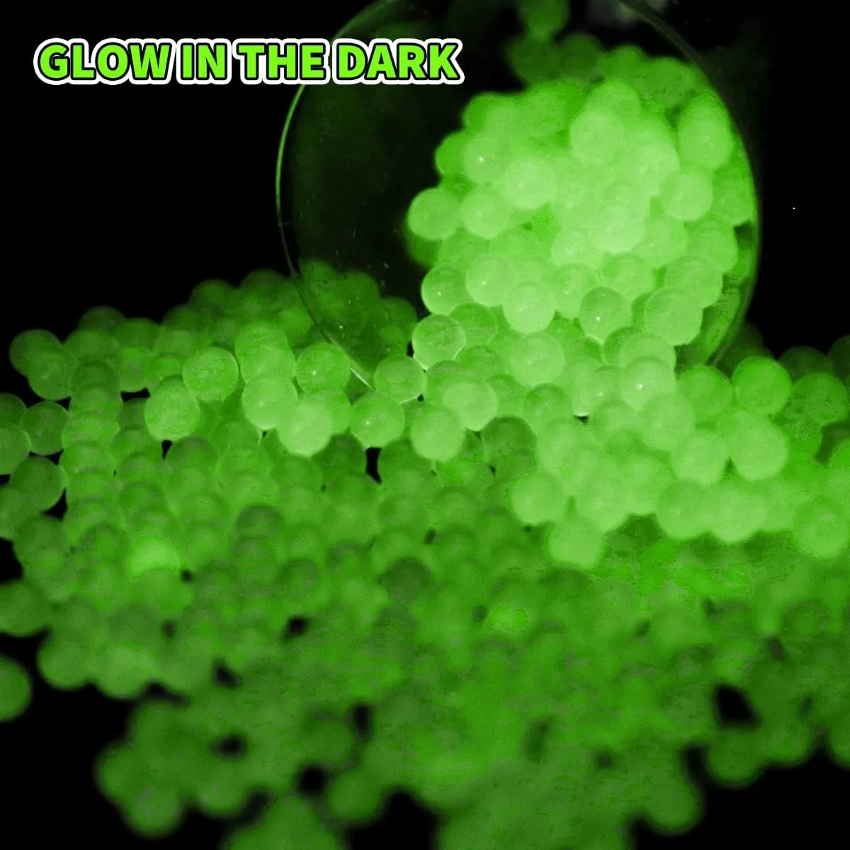 Perles d\'eau Shoous Bl84Bullets, Glow in the Dark Gel Ball, Gun Ammo, Lauren Splatrball, Green Crystal Ball for Vase Decor, DIY