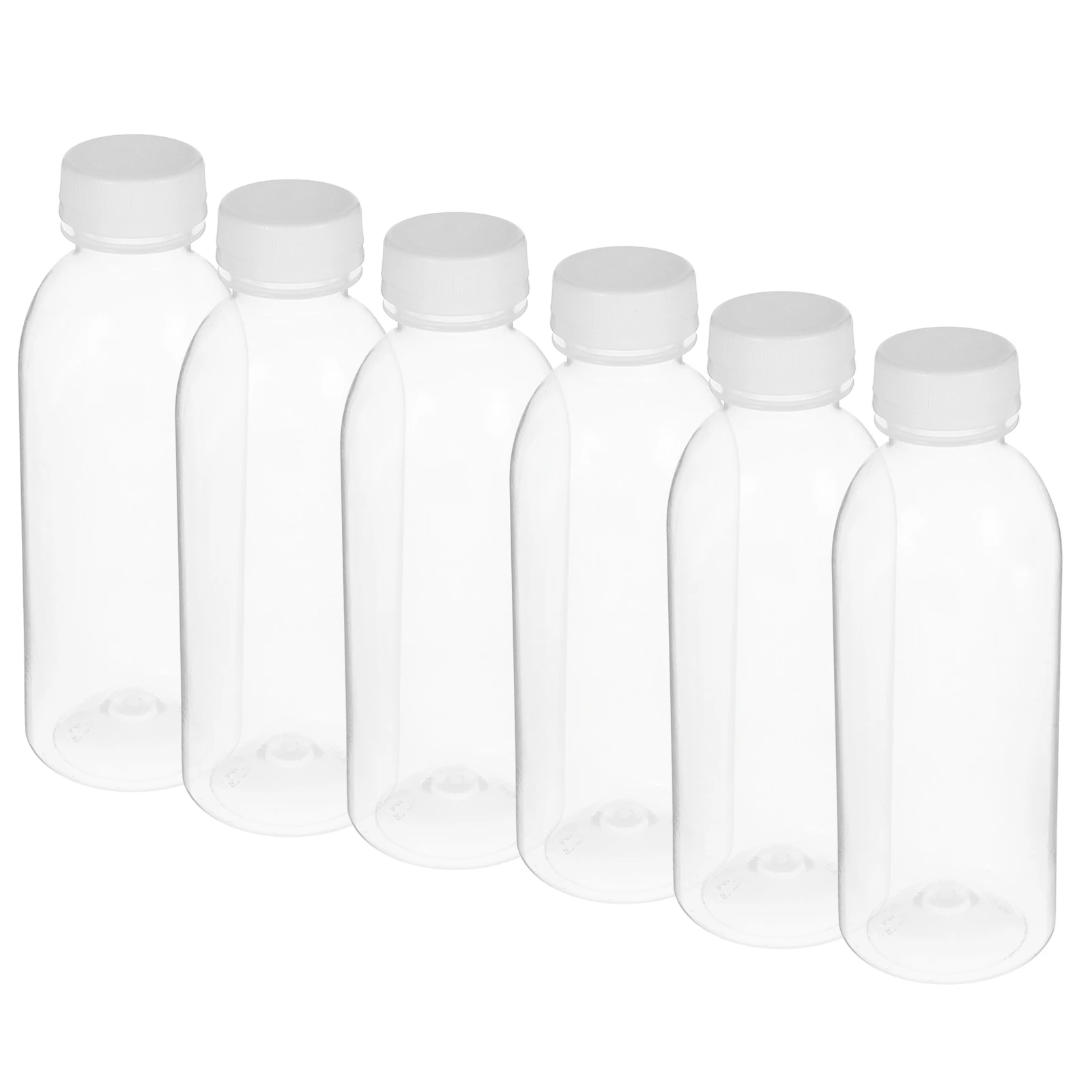 

6Pcs Clear Pet Storage Bottles Screw Lid Crystal Plastic Containers for Juice Water Storage Favor Jars Juice Bottle