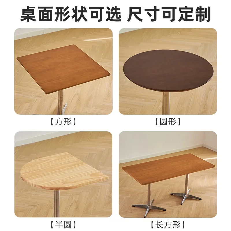 طاولة طعام من الخشب الصلب على الطراز الصناعي مقهى تجاري مقهى شاي الحليب مطعم بار