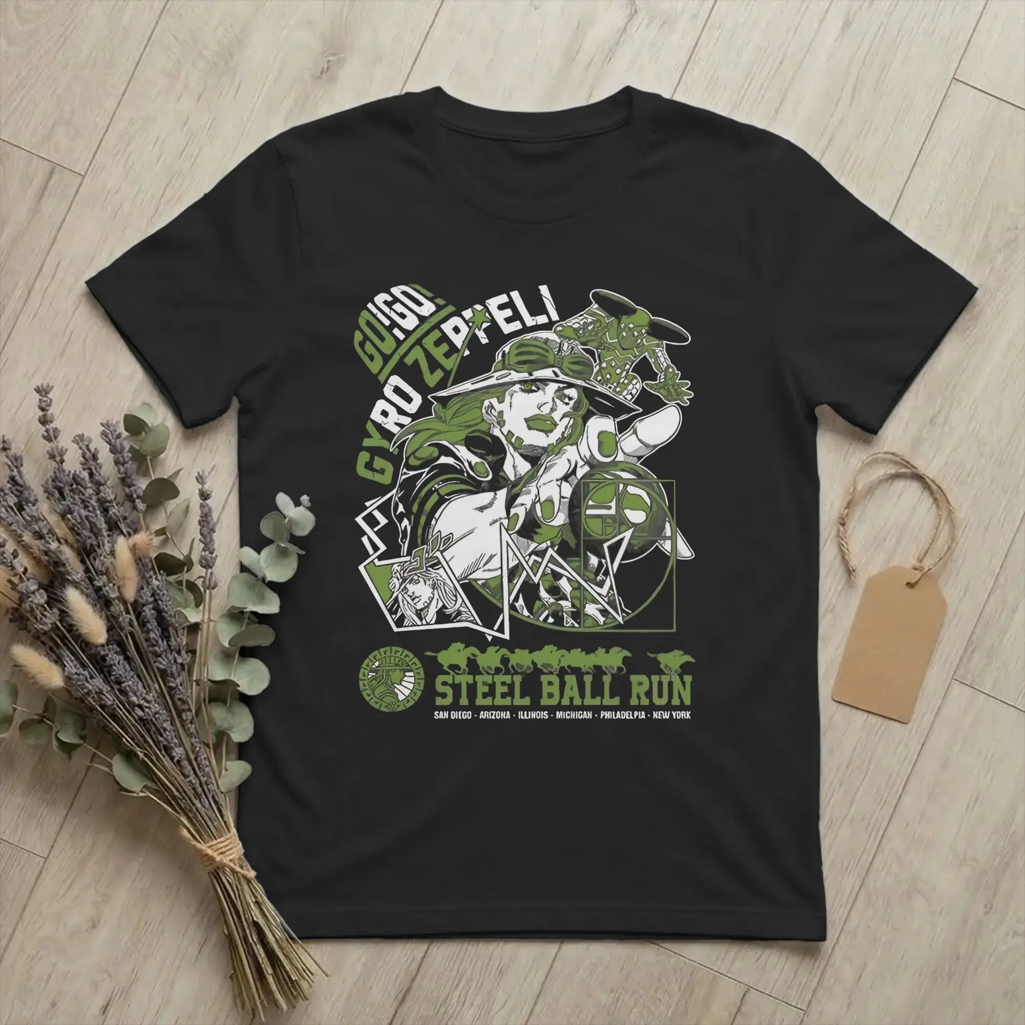 Men Women's Gyro Zeppeli T Shirt Joestar Family Bizarre Adventure Anime Pure Cotton Clothes Crew Neck Tee Shirt Gift T-Shirts