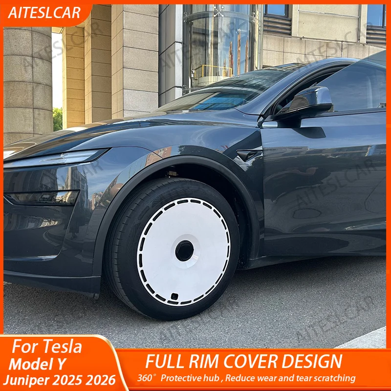 

4PCS HubCap 19 Inch Wheel Caps Automobile Performance Replacement Hub Cap Full Rim Cover Accessories For Tesla Model Y Juniper