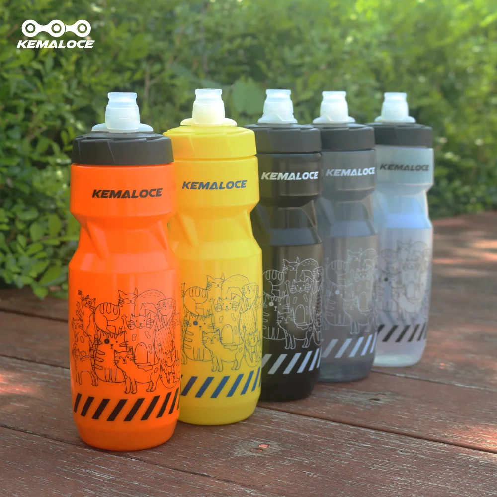 KEMALOCE Cycling Water Bottle 710ML Mountain Road Bike Water Bottle Kettle Outdoor Camping Hiking Squeeze PP Bicycle Cup