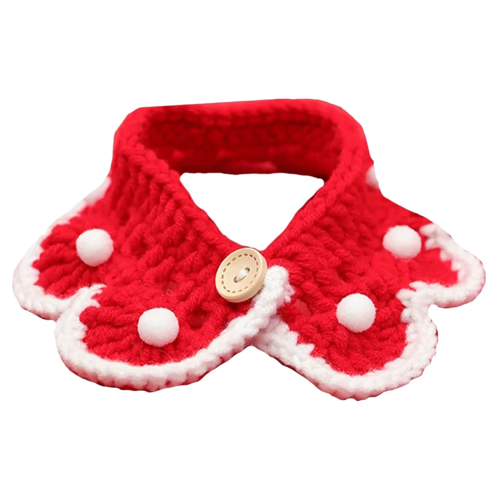 

1pc Cat Scarf Christmas Pet Bib With Bell Easy Wear Washable Stylish For Holiday Party Photo Props Pet Collar Accessory