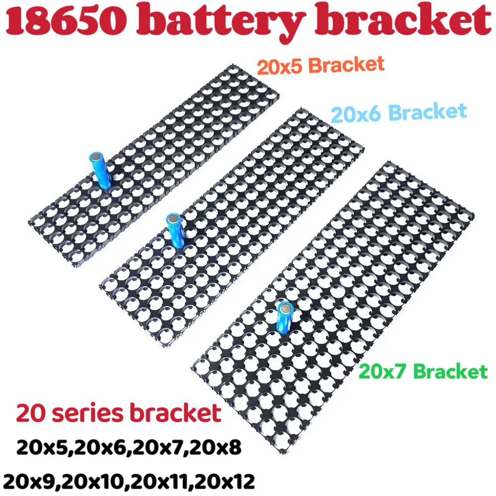 20 Strings battery combination bracket 18650 lithium Battery Fixed Combination bracket 2PCS 20x5,20x7,20x10,20x11 Hole