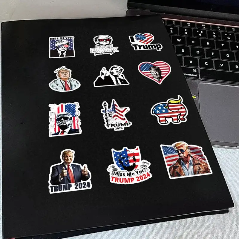 President decalcomanie per veicoli Set di adesivi per decalcomanie per auto 50 pezzi e decalcomanie Set Versatile 2024 impermeabile per finestrino della parete del camion dell'auto