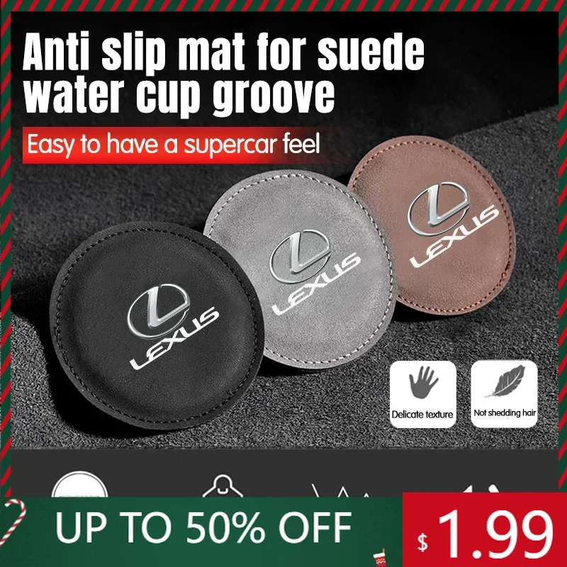 

Car Stickers Suede Car Coaster Water Cup Holder Anti-Slip Pad Accessories For Lexus UX250h RX450h CT200h RX400h NX300h RX350 RX3