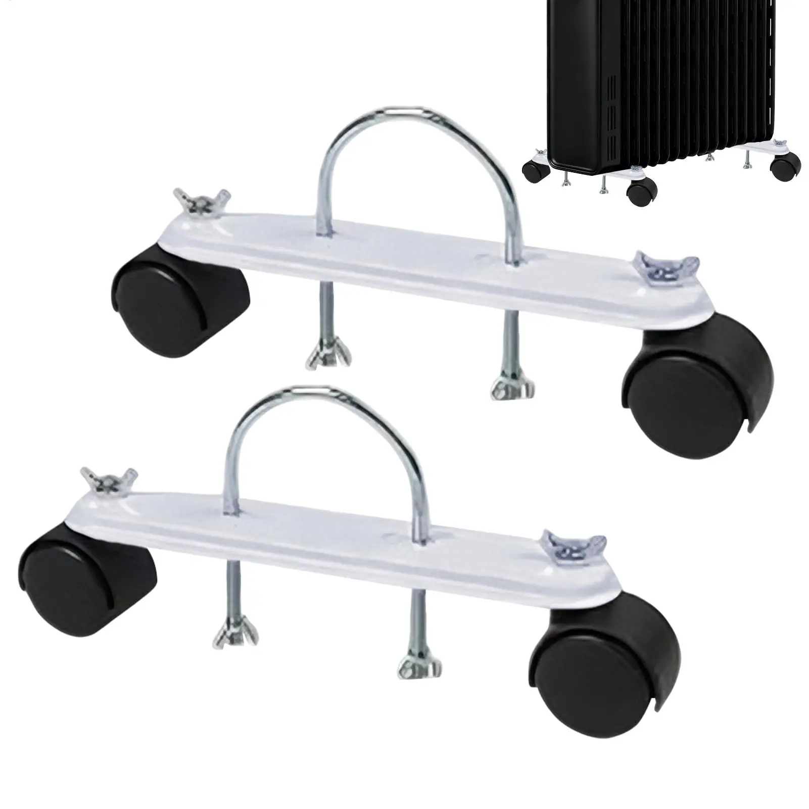 2Pcs Electric Heater Caster Frame Base Simple Installation Replace Parts Carbon Steel Length Replacements Accessories