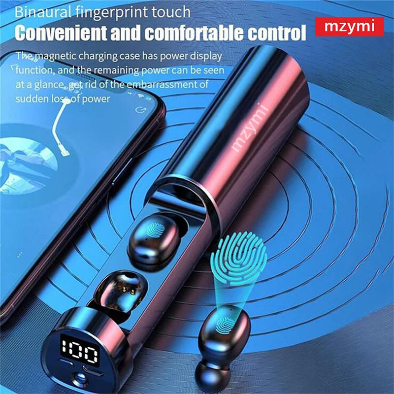 mzymi N21 In Ear Earbuds TWS Bluetooth Headphones 8D Sound Gaming Headset Waterproof Wireless Earphones LED Display For XIAOMI