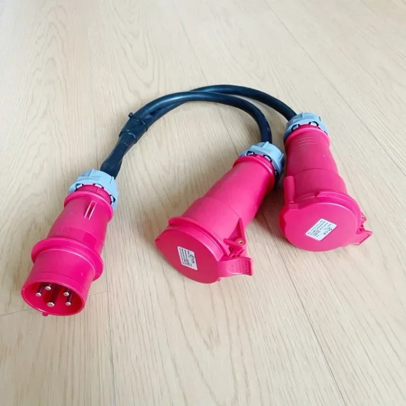

32A Five-pin Revolving Two Five-pin Mothers Divided into Two 32A Five-core Power Cord Light Power Cord