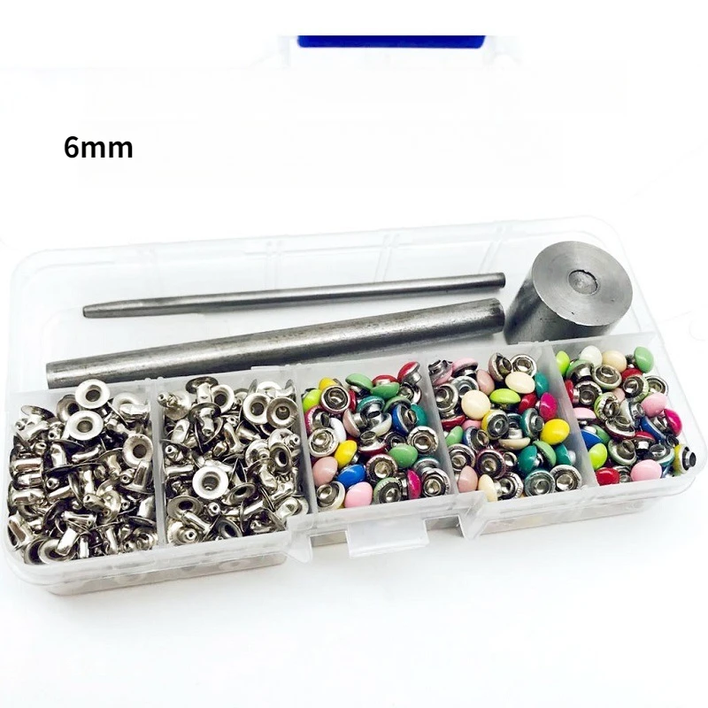 Set Dome Cap Rivets Mushroom Studs Colored Metal Round Rivet For Garment Clothing Shoes Collar Bag Parts DIY Accessories