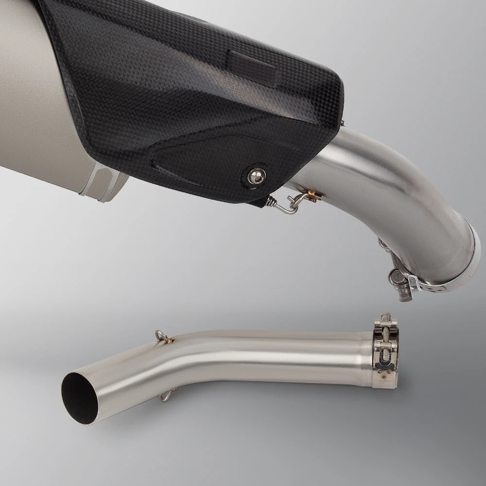 Motorcycle Exhaust Slip On Line Modify Stainless Escape Moto Mid Tube R1 Muffler For Kawasaki Versys 1000 VERSYS1000 2019-2024