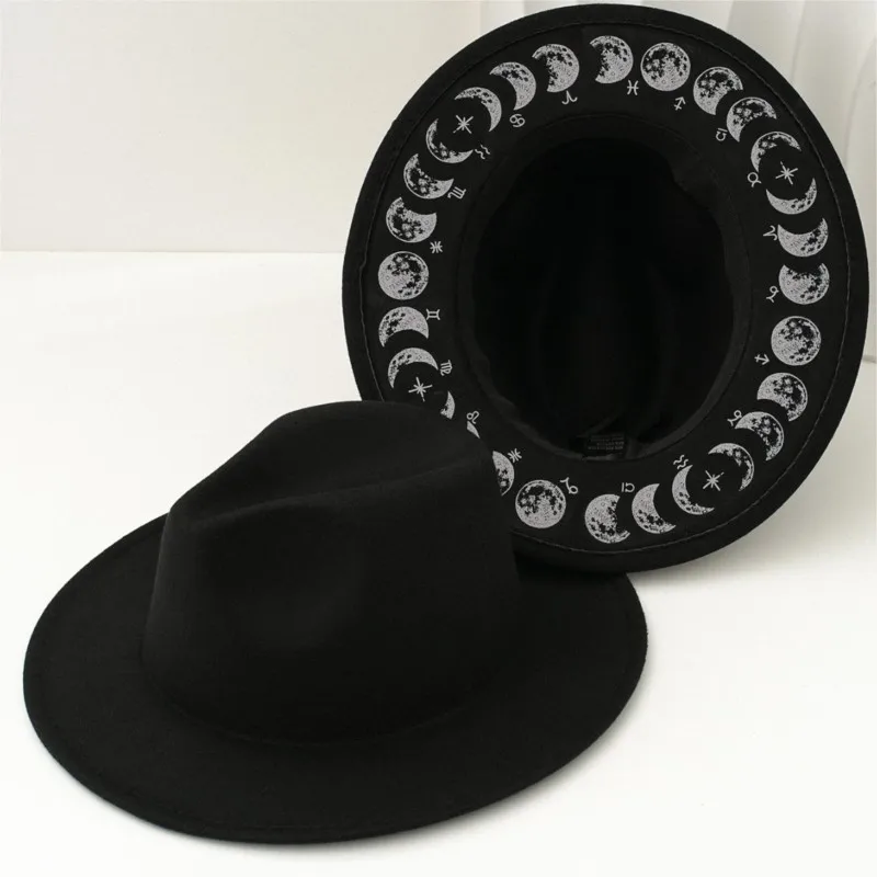 

A felt hat niche hand-painted decorative big-headed dramatic Gothic top