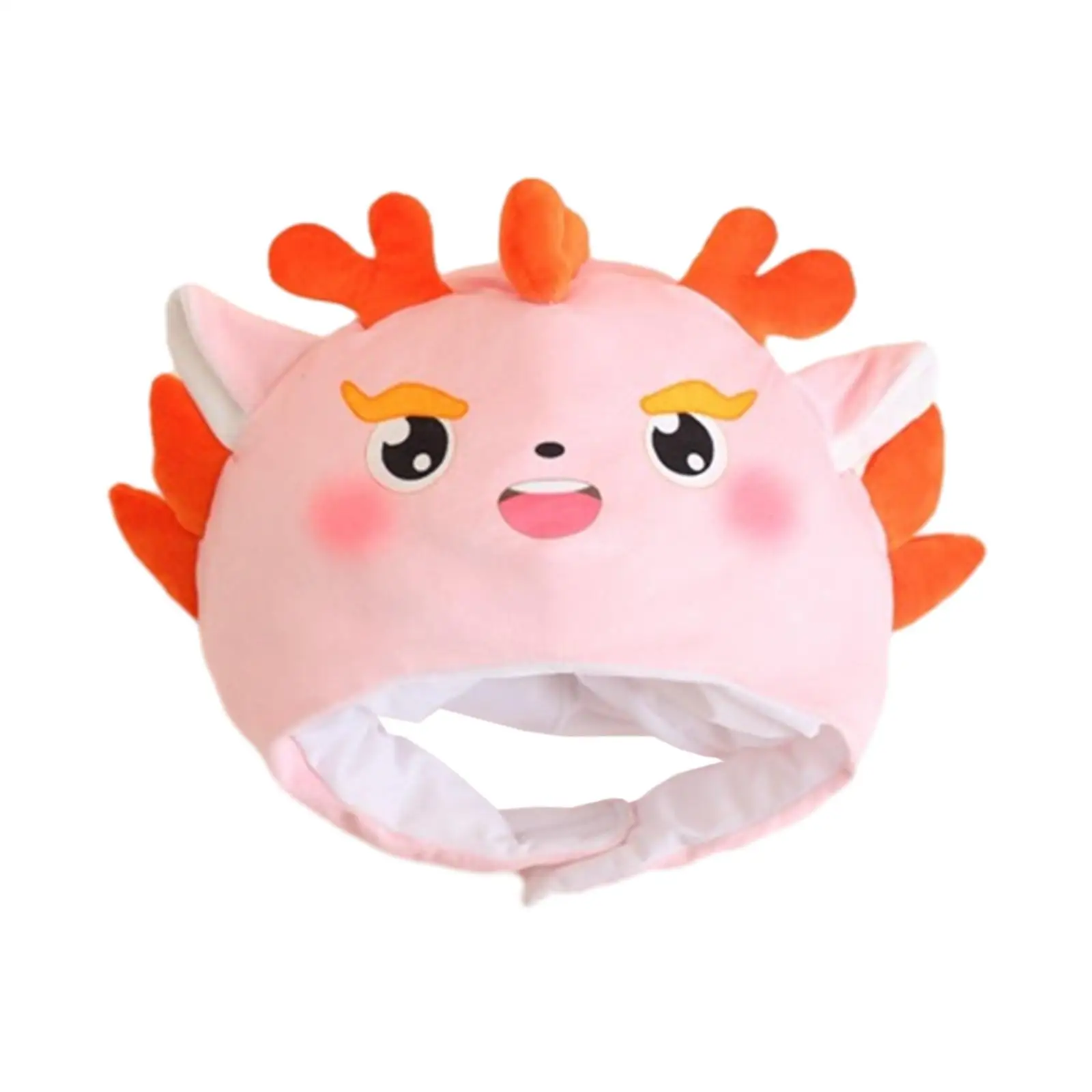 Chinese Dragon Headgear Dragon Shape Headwear, Funny Novelty Trendy Plush Hat Headdress for Spring Festive Cosplay Birthday