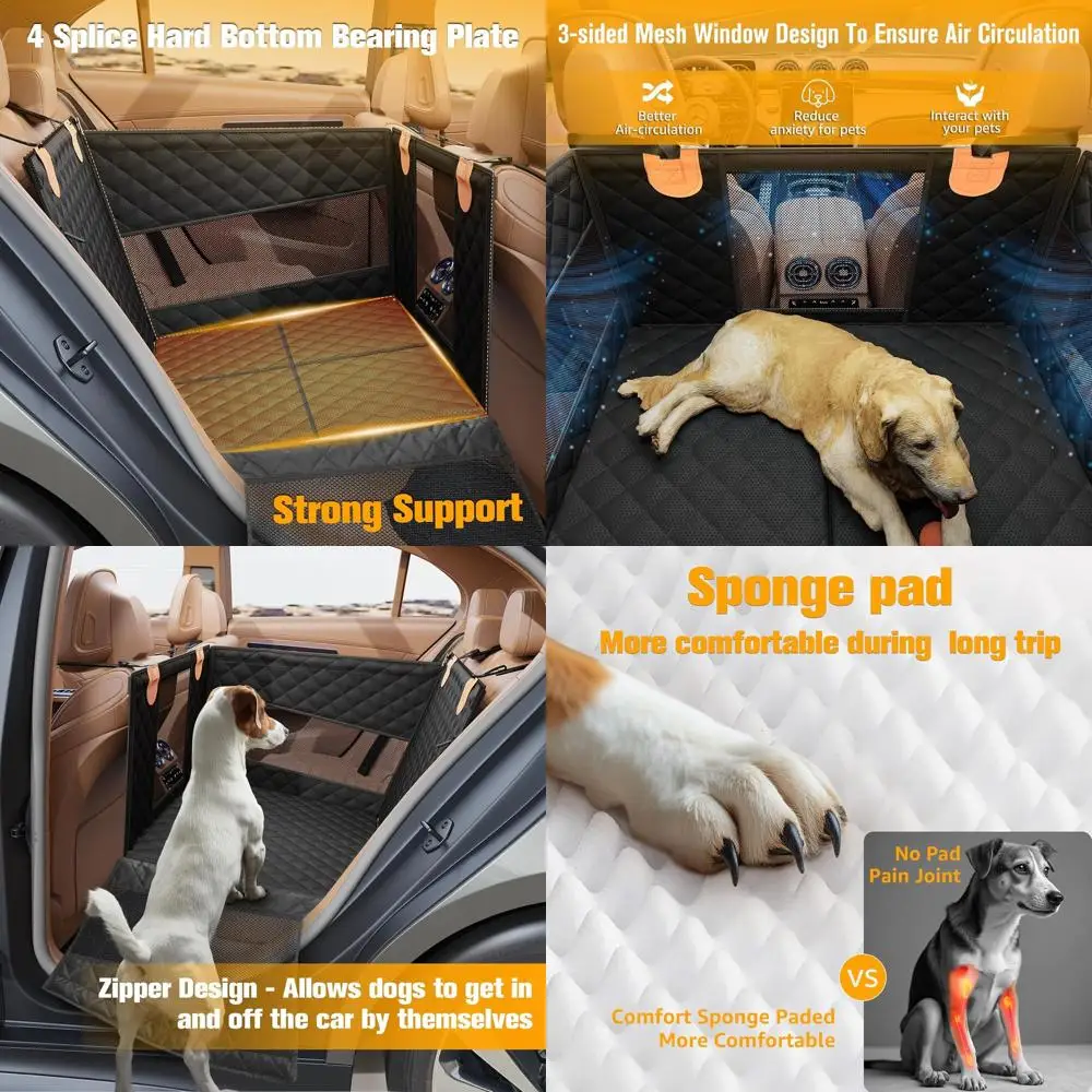 

Medium Waterproof Dog Car Seat with Mesh Windows and Hard Bottom, Extender for Back Seat, Suitable for Cars, Trucks, and SUVs (B