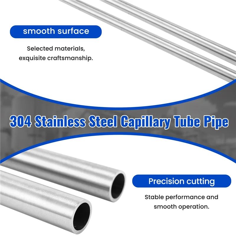 

ABMR-2Pcs Капиллярная трубка из нержавеющей стали 304, наружный диаметр 10 мм х 8 мм, длина внутренней длины 500 мм