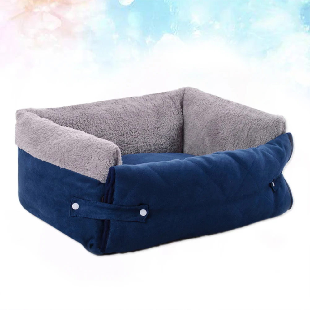 

Clamshell Bed Large Size Non Toxic Cloth Material Soft Square Dog Sofa Bed Warmth Pet Blanket Square Kennel Dog House
