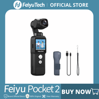 FeiyuTech Feiyu Pocket 2 Handheld 3-Axis Gimbal Stabilized 4K Video Action Camera with Mic 130° View 12MP Photo 4X Zoom