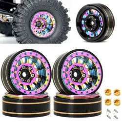 4Pcs Aluminium Brass Brass Beadlock Wheel HUB Rims 1.1