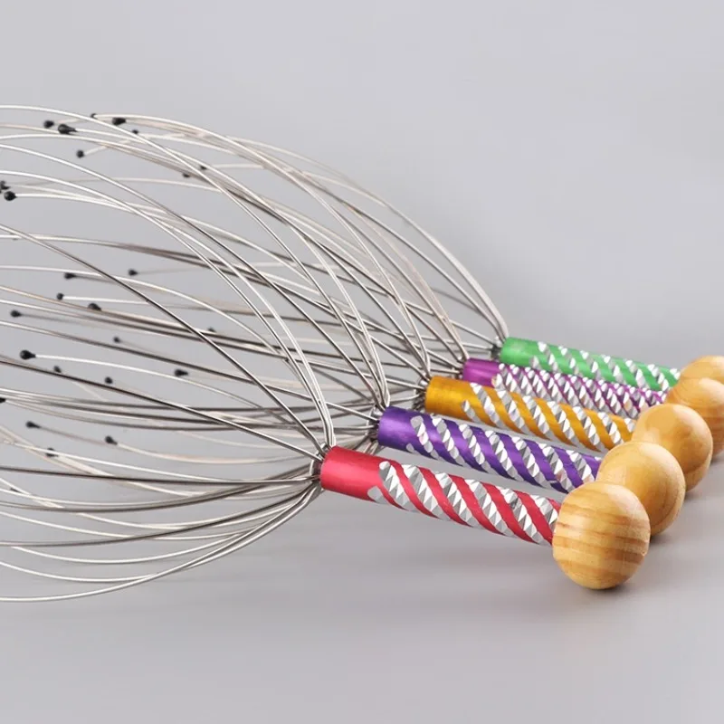 

Массажер для головы осьминога, расчески для царапин, релаксация кожи головы, массажеры для тела, скребок, снимает напряжение, здравоохранение, случайный, 21 см