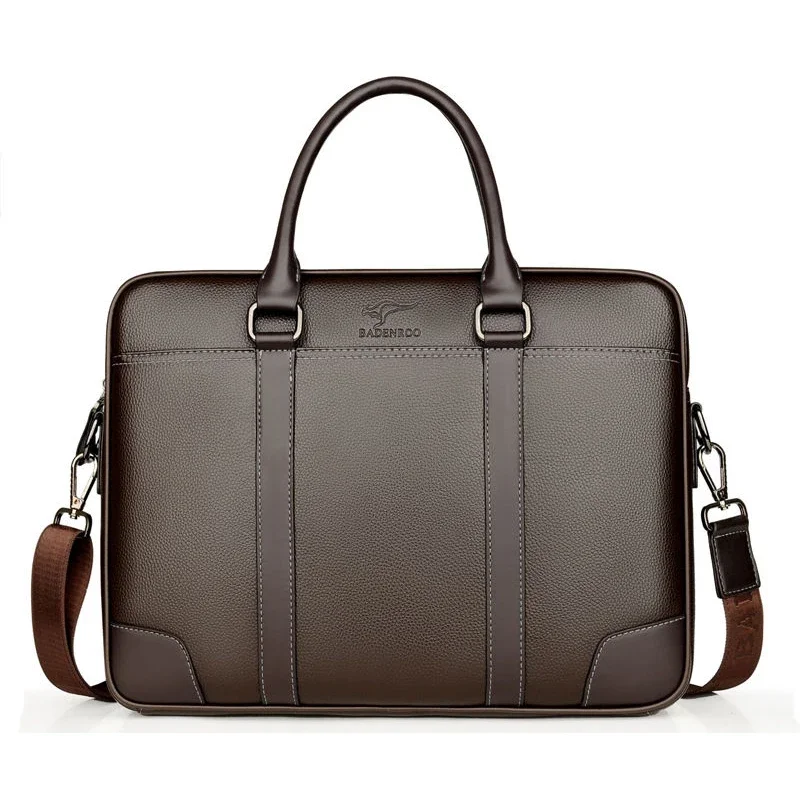 2024 New Luxury Leather Business Men's Briefcase Male Briefcase Shoulder Bag Men Messenger Bag15.6 Inch Tote Computer Bag