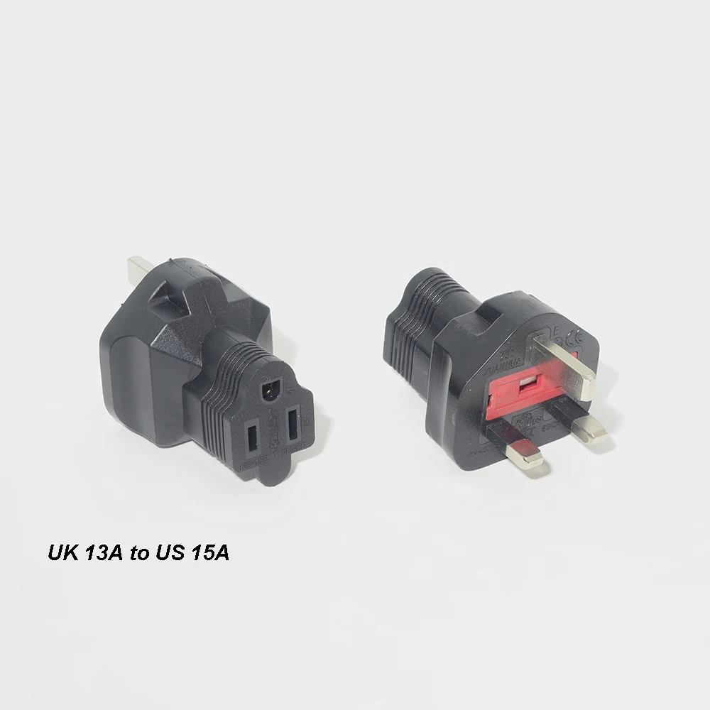 

HiFi Audio UK 13A to US 15A Power Adapter Plug Wall AC Power Outlet Converter Socket Cold Treatment +Increased Contact Surfac