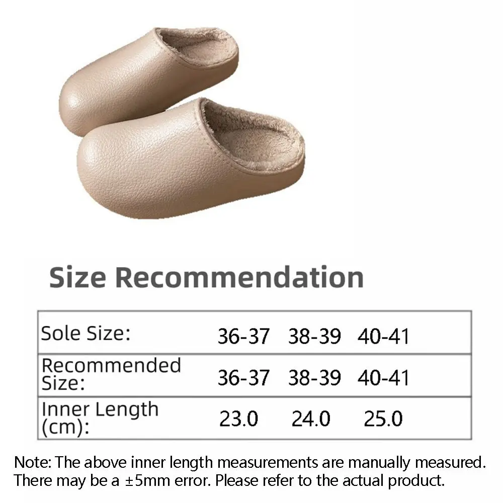 36-41 Women's Plush Slippers Keep Warm Solid Color Winter House Shoes Thermal Thick Sole Women's Home Slippers Travel Use
