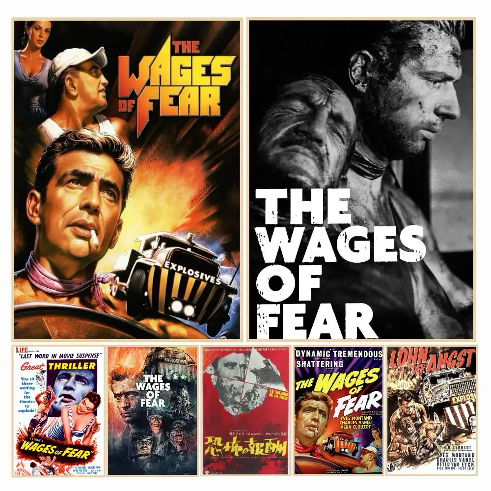 classic movie T-The Wages Of Fear 1953-R Poster Decorative Wall Art Sticker for Cafe Office Bedroom and Living Room