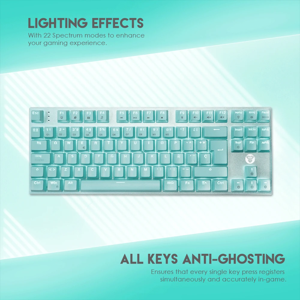 FANTECH MAXFIT87 Spanish Mechanical keyboard 87 Keys Detachable Type-C Cable and Macro Anti- Ghosting Gaming Keyboard