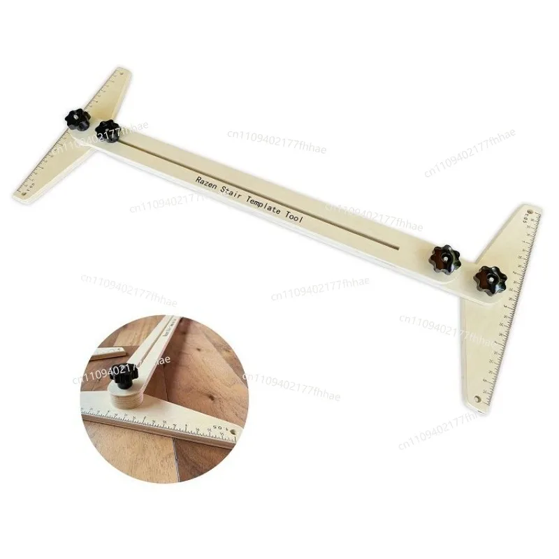 Wooden Stair Measuring Ruler, Home Stair Decoration Tool Stair Tread Gauge