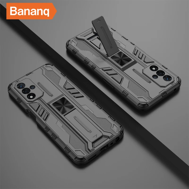 Bananq Stand Armor Case For OPPO A55 A74 A93 A94 4G A93S K9 K9S 5G F19 Find X3 Lite X5 Reno 12 11 9 Pro Plus Shockproof Cover