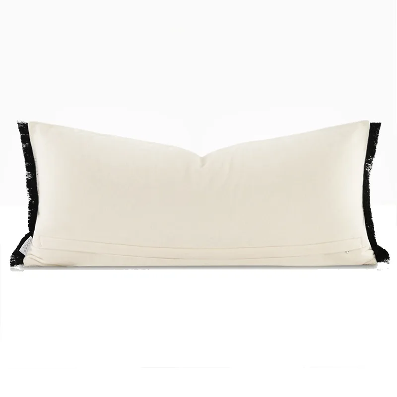 Imagem -05 - Loop Velvet Pillows Ivory Black Cushion Case Capa Decorativa Travesseiro para Sofá Quarto Chic Decorações Home 30x70