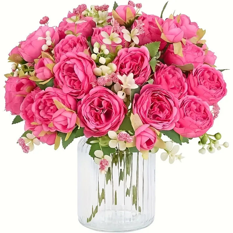 

6 шт. яркий элегантный букет искусственных цветов розовые белые розы с пышной зеленью на Пасху, День святого Валентина, свадьба, домашний декор