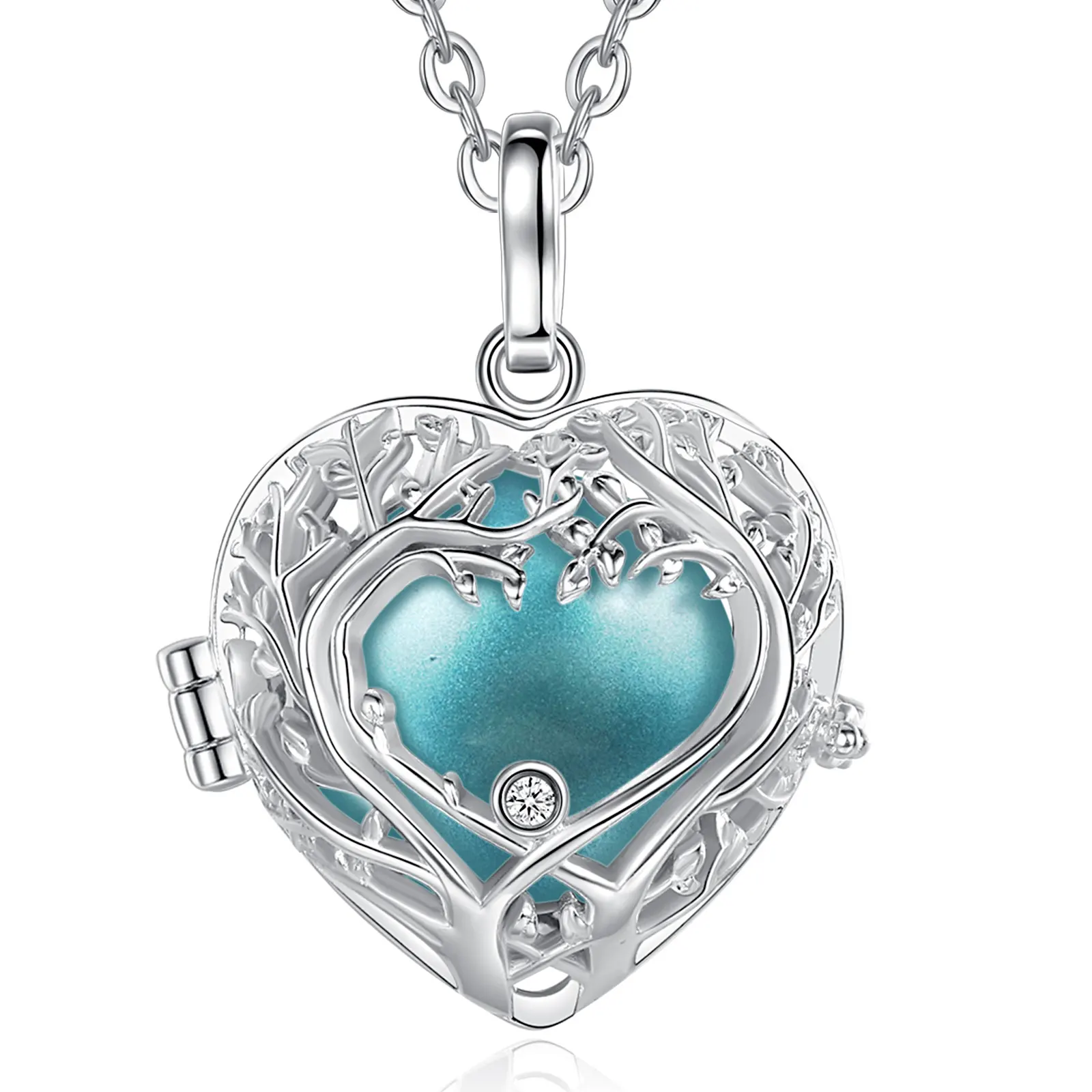 Eudora 18mm Harmonie Ball Baum des Lebens Herz Anhänger Schwangerschaft Bola Engel Anrufer Baby Wishing Chime Ball Halskette Frauen schmuck