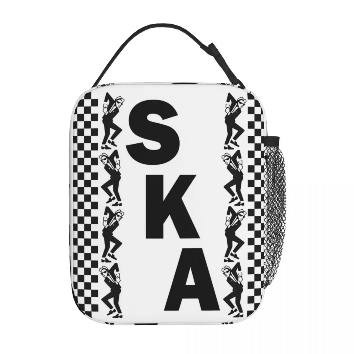 2 Tone Music Rude Boy Ska Skank Dance Lunch Bag For Outdoor Punk Rock Two Tone Check Food Bag Portable Cooler Thermal Lunch Box