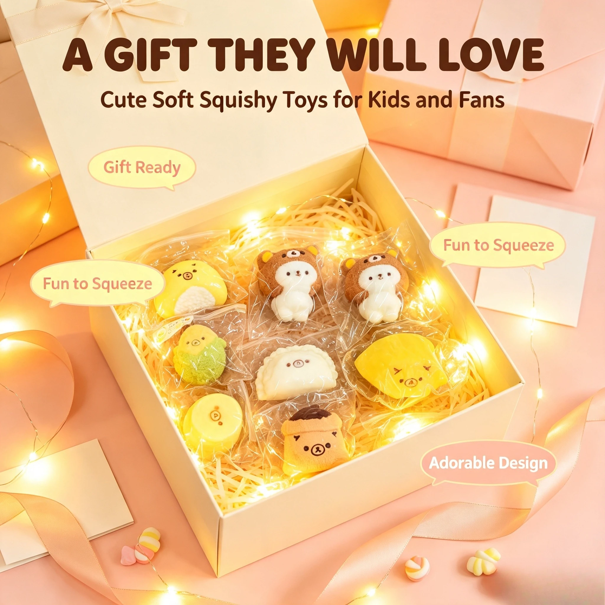 Multiple Styles Rilakkuma Squishy Fidget Toy Slow Rising Soft Squeeze Stress Relief Birthday Gift