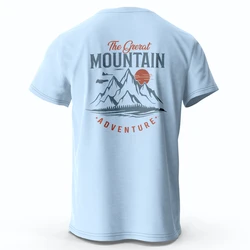 Men's Hiking Outdoor T-Shirt with Double Printed Design Cotton Tees for Men Women Sportwear