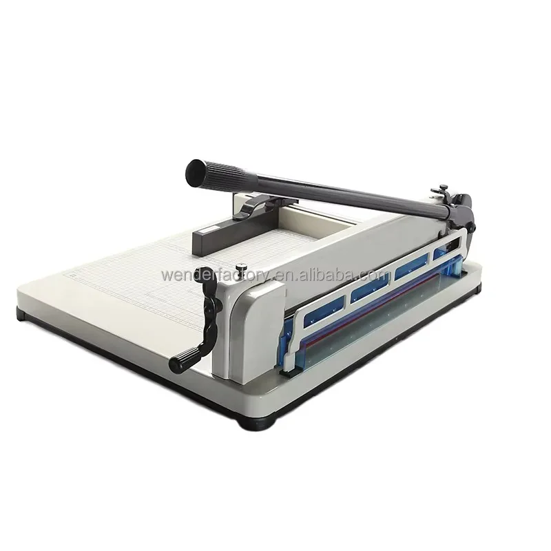 آلة قطع الورق اليدوية لسطح المكتب الثقيلة WD-858A4 بسعة 400 ورقة مقاس A4