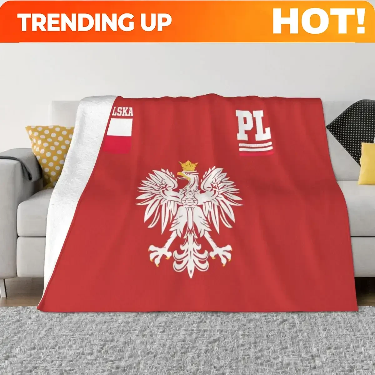 Custom Poland Fan Polish Eagle Polska Flag Throw Blanket Valentine Gift Ideas Fashion Sofa Blankets Camping Blanket